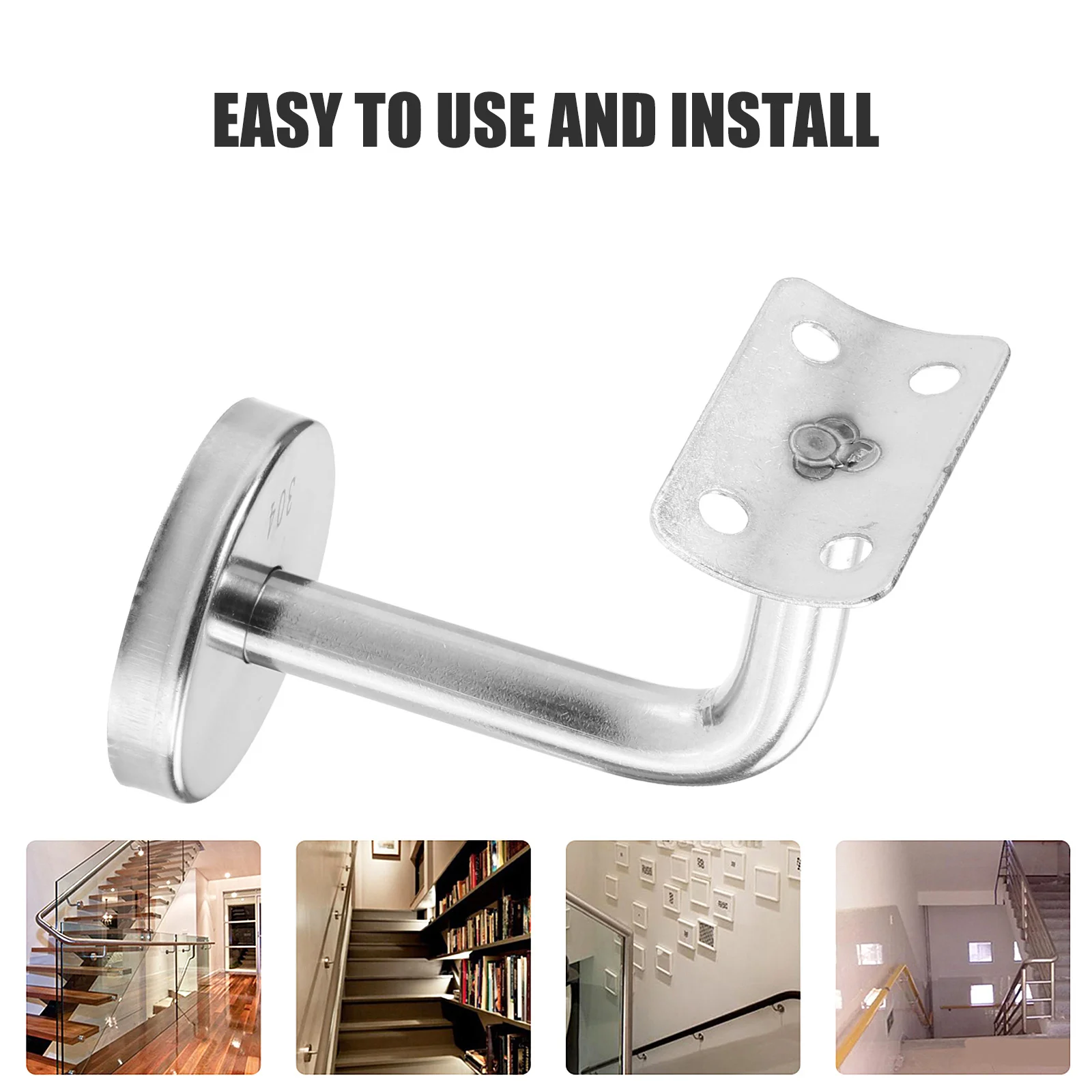 

2Pcs Heavy Duty Handrail Brackets Wall Mounted Smooth Finish No for Home Store Hotel Handrail Bracket