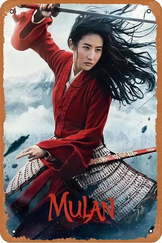 Mulan (Live Action) (Recast) Movie Poster Retro Metal Tin Sign Wall Home Wall Art Metal Tin Sign,cave,bar,Club, Metal Tin Sign 8