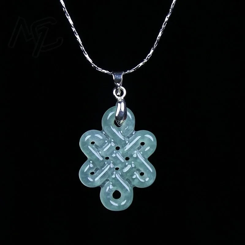 البورمية الزمرد الطبيعي الجليد الأزرق المياه اليشم الصينية عقدة قلادة عقد دي اي واي أقراط مجوهرات اكسسوارات تميمة هدية النساء