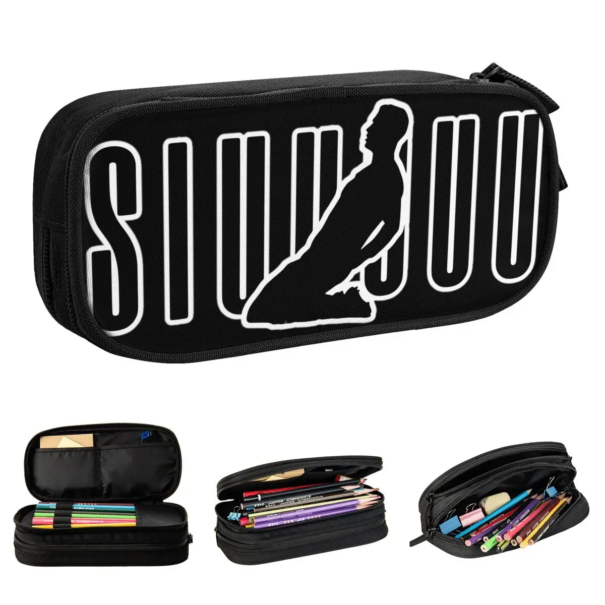 siuu cr7 lapis case cute pen box bolsa para estudante grande capacidade material escolar presentes 01