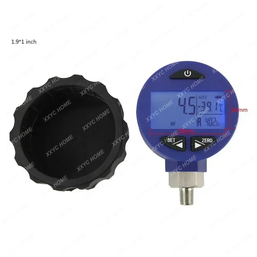 Elitech PG-30Pro Blue Digital Pressure Gauge Refrigeration HVAC for 87+ Refrigerants with Backlight -14.5-500 PSI 1/8'' NPT