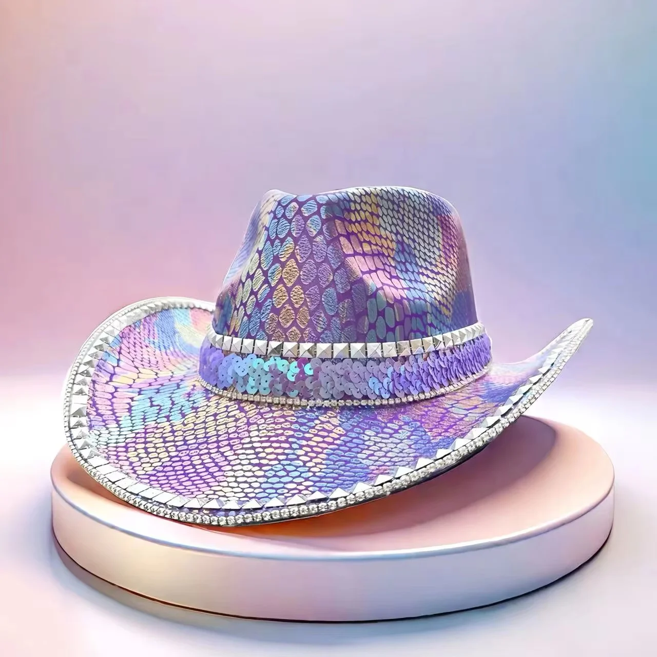 HongLuan Glitterkostuumhoed Volwassene & Cowboyhoeden Strass voor dames, Cowboy Cosplay Vrouwelijke accessoires & Cowgirl Cap