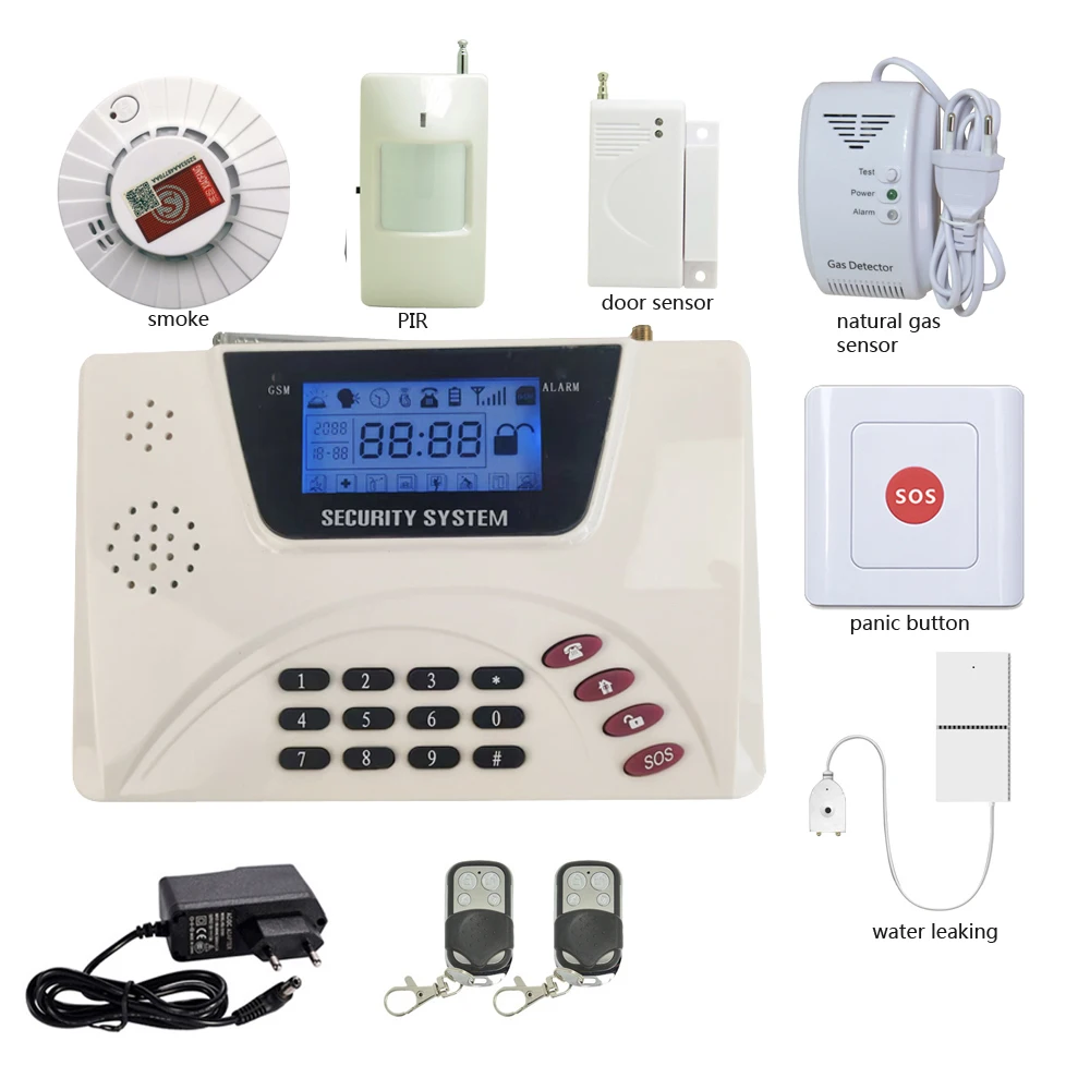 1Set نظام إنذار ضد السرقة GSM PSTN شبكة مزدوجة 433 ميجا هرتز لاسلكي للتحكم عن بعد PIR كاشف حركة مستشعر فتح الباب