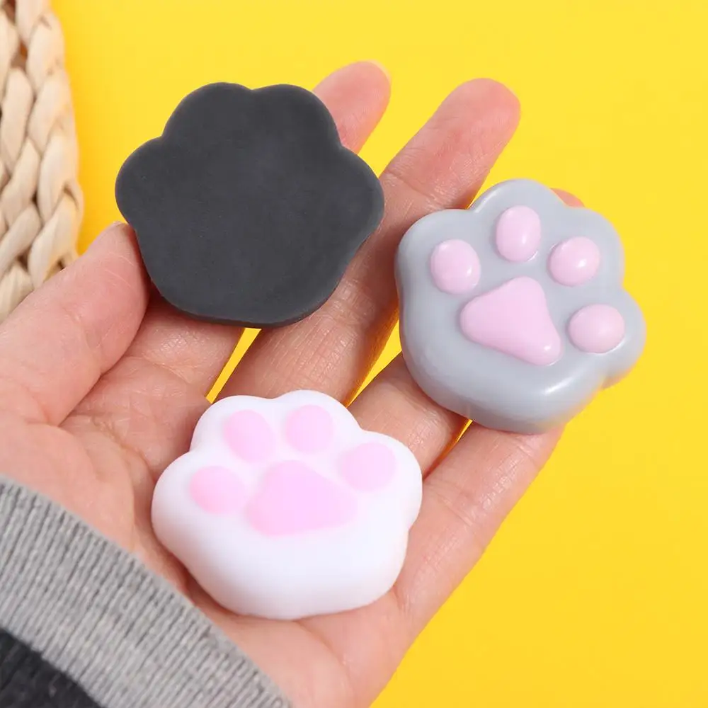 Mini juguete para apretar con forma de Pata de Gato, juguete de descompresión de silicona para pellizco, juguetes sensoriales TPR de peluche para niños y adultos, regalo