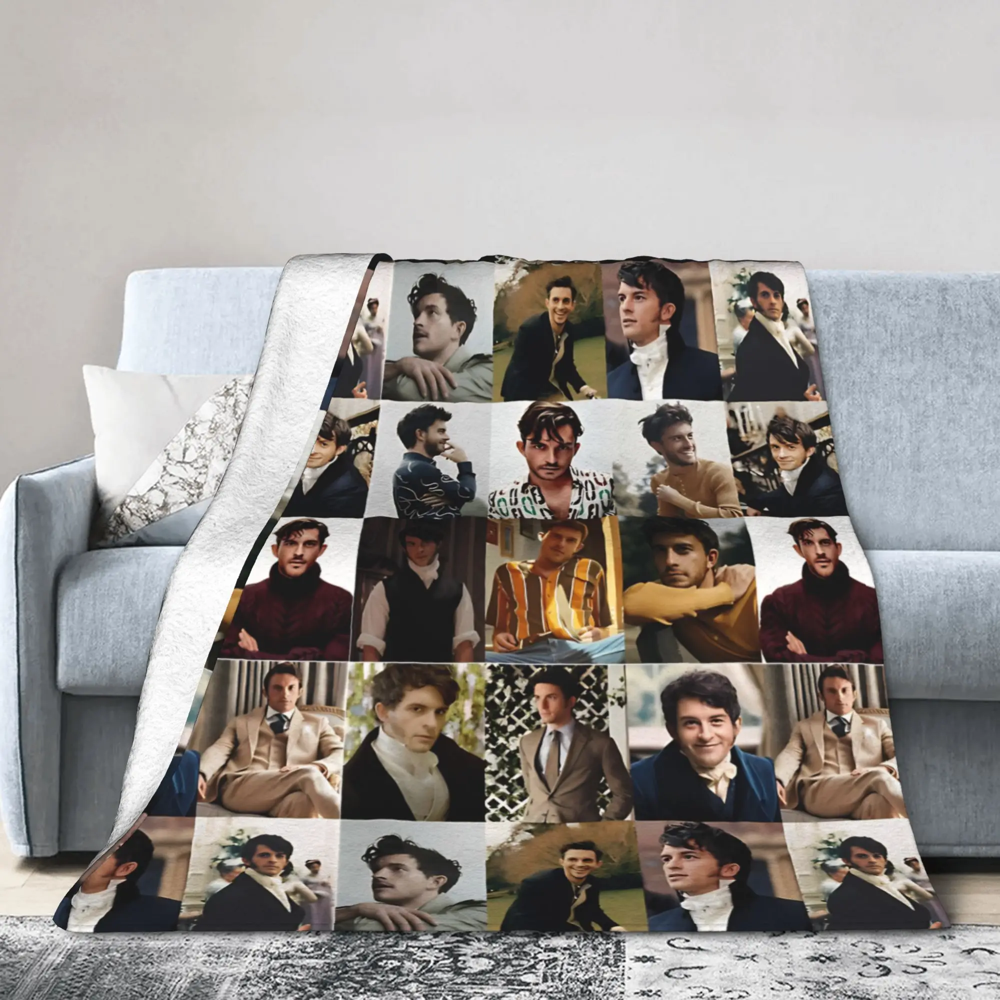 Jonathan Bailey Actor Blanket Cover Comedy Flannel Throw Blanket Summer Air Conditioning Decoration Soft Warm Bedspreads