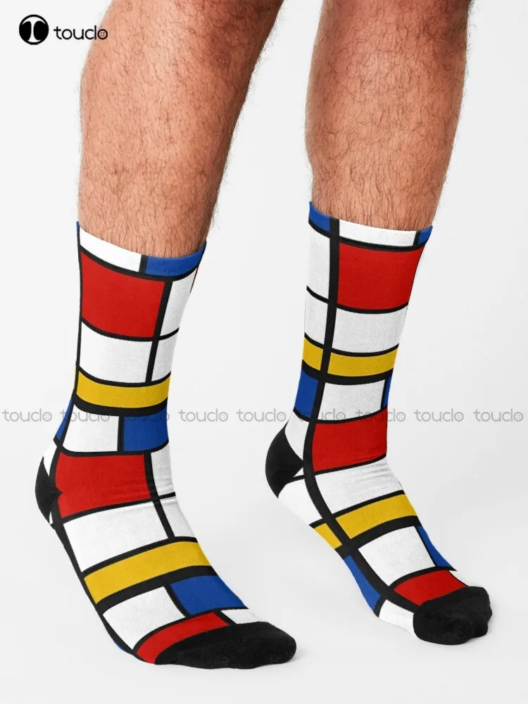 De Stijl #1 (Mondrian Inspired)  Socks Personalized Socks Cartoon Comfortable Best Girls Sports Street Skateboard Socks Harajuku