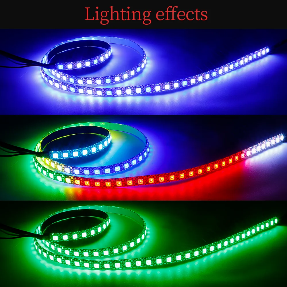 WS2812 WS2813 WS2815 LED strip lights 144leds/m RGBIC Smart Individually Addressable Flexible Led Lighting lamp DC5V/12V 1-5M