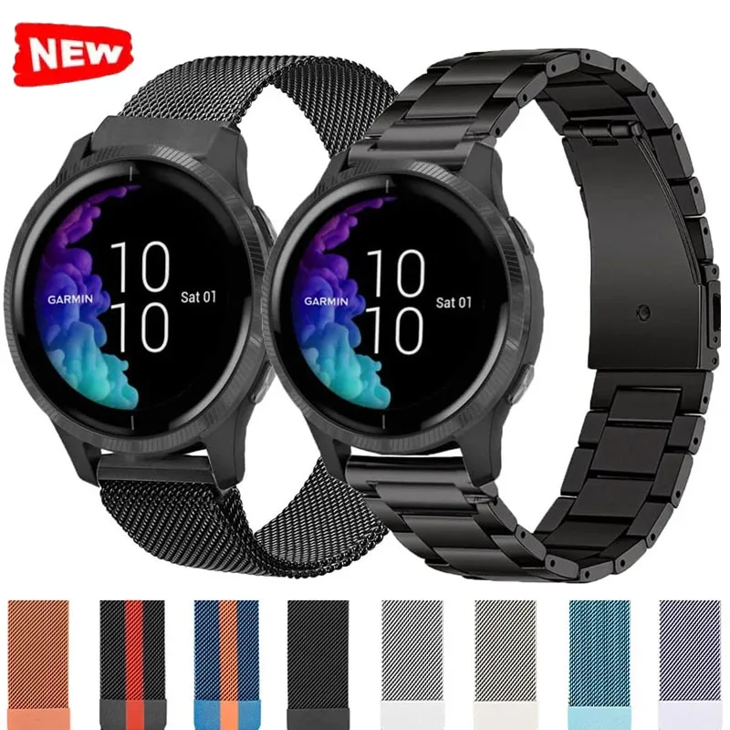 22mm 20mm Metallarmband für Garmin VivoActive 6/5/4/3/Forerunner 165/55/245/645 255 265 Milanese-Armband für Garmin Venu 2 3 4 45MM