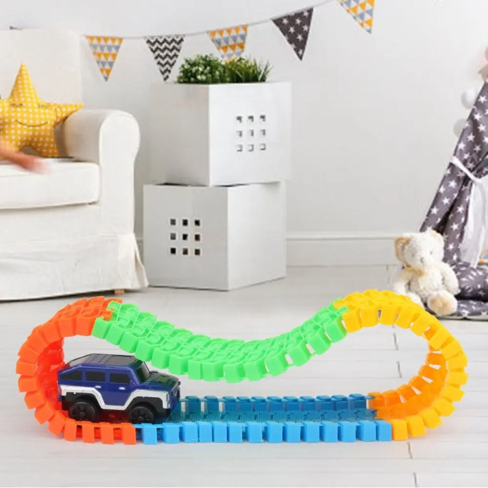 DIY Assemble Racing Set Track Varied Styling Puzzle Toy Electric Rail Car Flexible With Light Track Car Toy Children's Fun