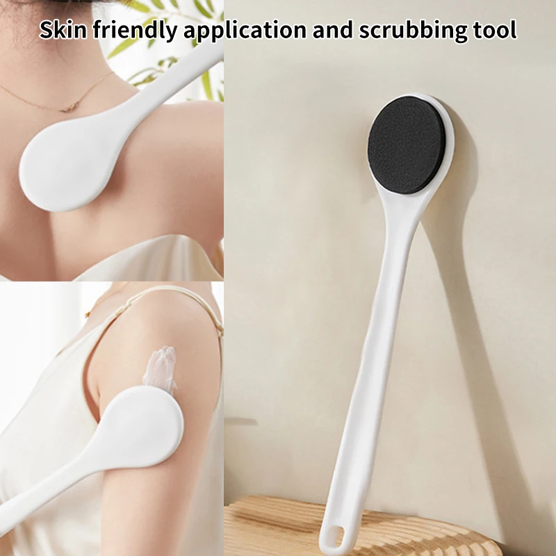 

Black Multi-Function Lotion Sunscreen Ointment Applicator Long Handle Body Cleaner Shower Brush Free Sunscreen Back Applicator