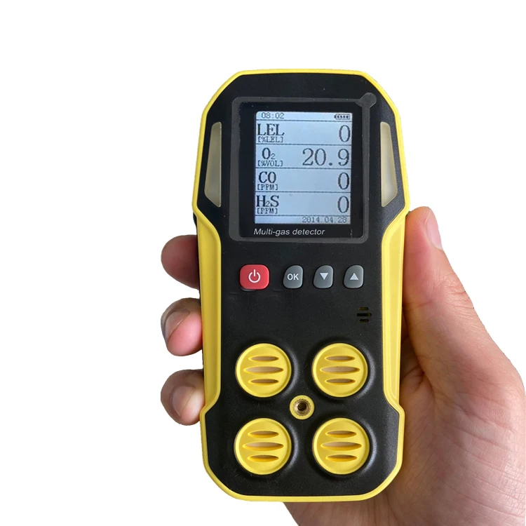 Handheld pumping type up to 5 gas analyzer NO2 NH3 CH4 H2S CO O2 N2 LEL portable multi gas detector