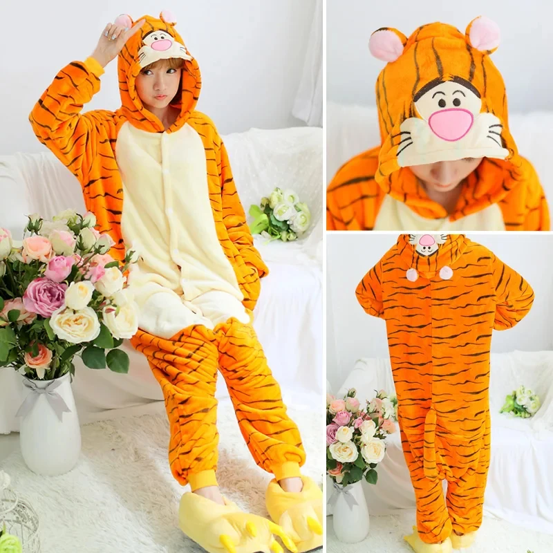 ❤o Lei 2026 New Cosplay Anime Unicorn Panda Sleepwear Set Kigurumi Adult Women's Flannel Bear Totoro Paj ★Halloween Costume