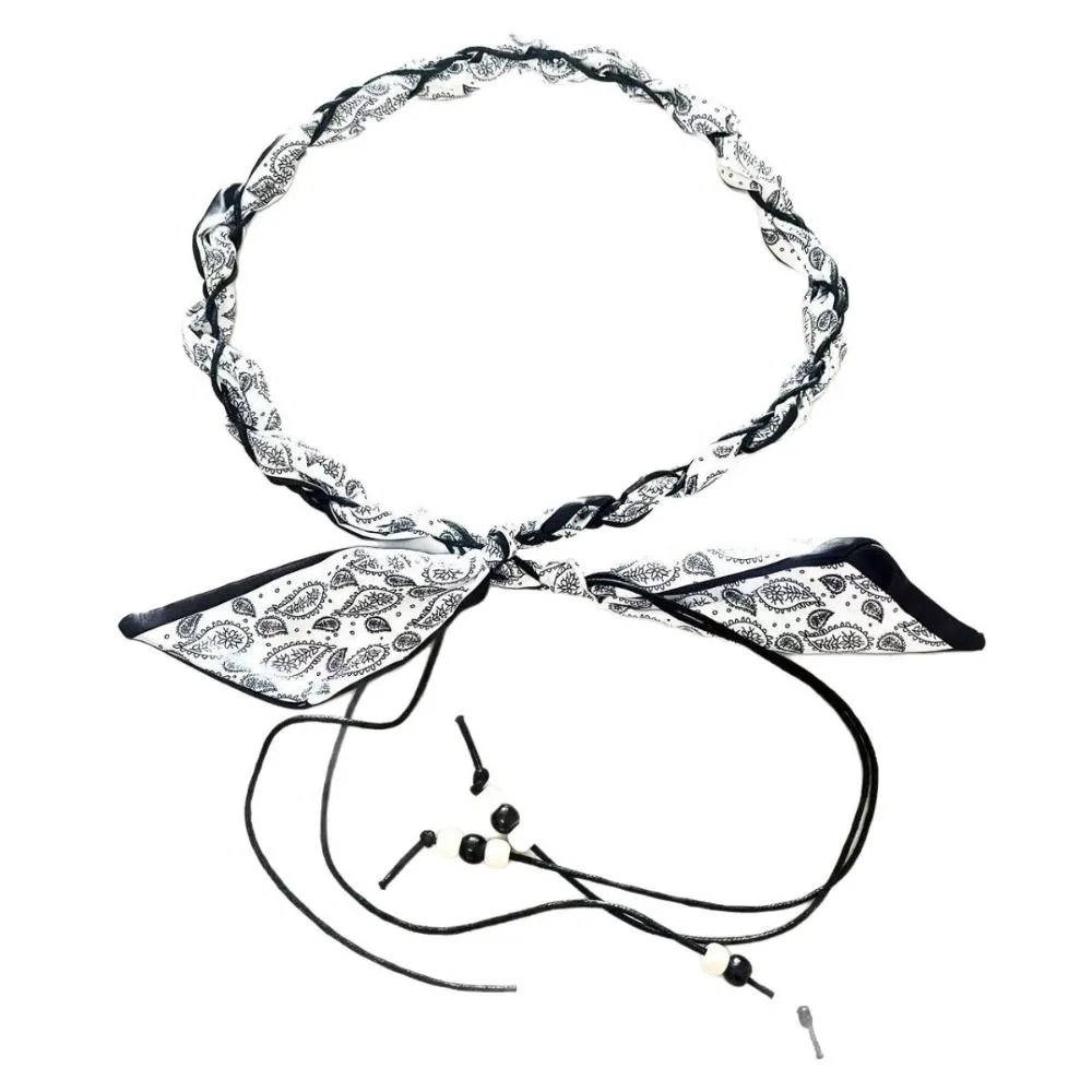 Cinturón de Cintura con Diseño Tejido de Flores de Macadamia, Detalle de Borlas, Cuerda de Cintura con Cuentas, Detalle Decorativo Trenzado, Cinturón Étnico de Moda