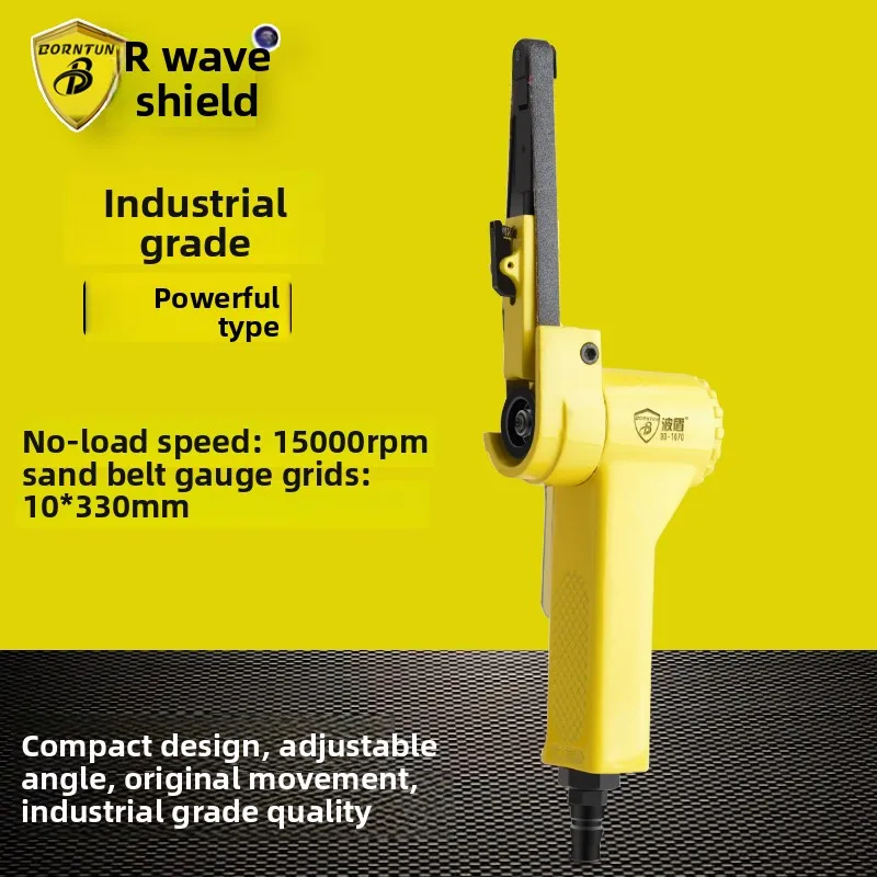 Wave Shield Type Pneumatic Belt Sander, Ring Belt Sanding Machine, 10*330mm Belt Sander, Bd-1070