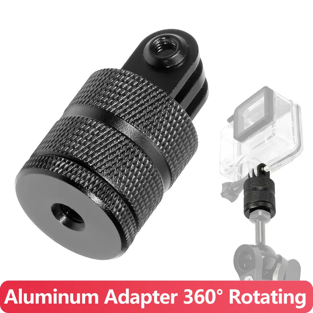 Aluminum Adapter 360° Rotating Tripod Mount For GoPro Hero 13 12 11 10 9 8 7 SJCAM Insta360 AKASO DJI Osmo Action 5 4 3 2 Camera