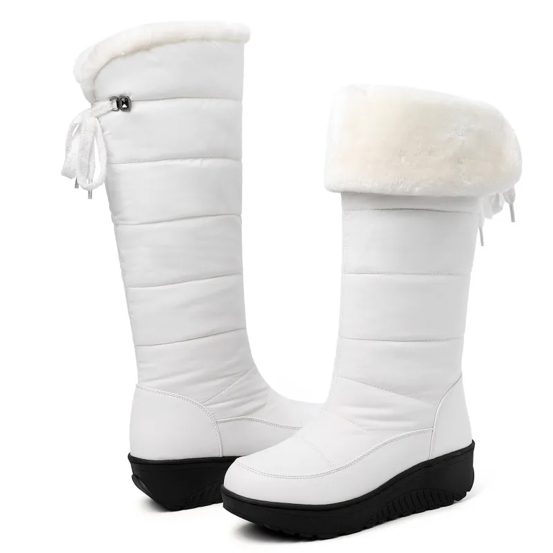 New Snow Boots Waterproof Winter Shoes Women\'s Snow Boots Warm Fur Plush Over Knee Boots