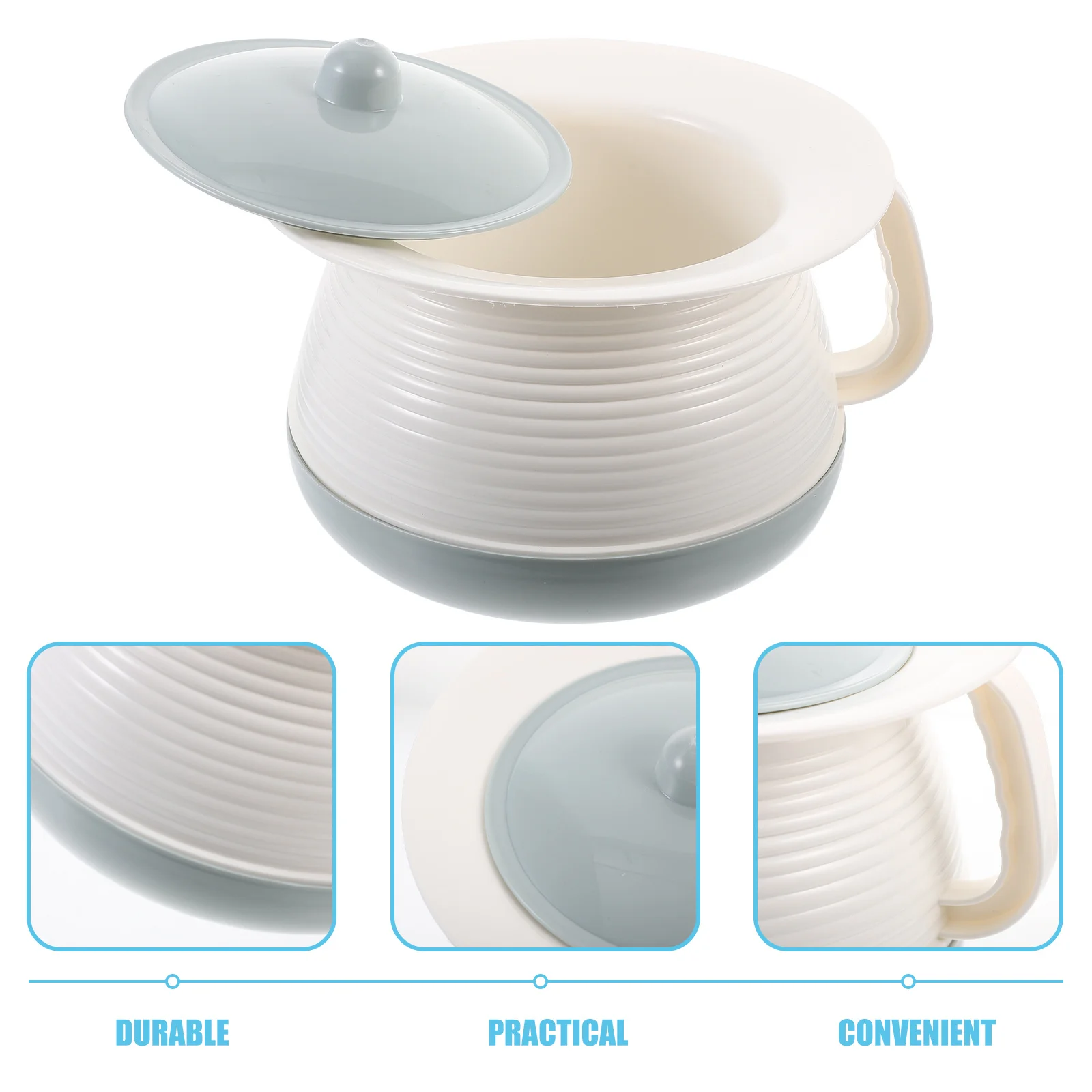 

1pc Chamber Pot Plastic Bedpan With Lid Urine Storage Pot For Adult Elder Children Household Portable Pee Container Spittoon