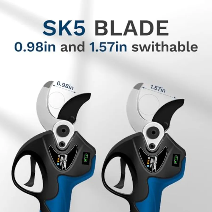 مقصات التقليم الكهربائية اللاسلكية لصيانة الحدائق مع قطر القطع 1.57 بوصة 1050 وات مقلم فرع شجرة يعمل بالبطارية