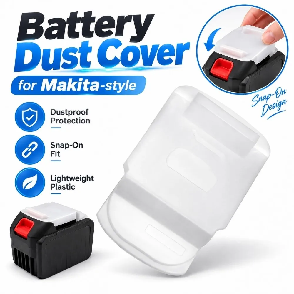 Plastic Battery Dust Cover Dustproof Snap-On Battery Terminal Cover White Protective for Makita-style 14.4V/18V/21V Batteries