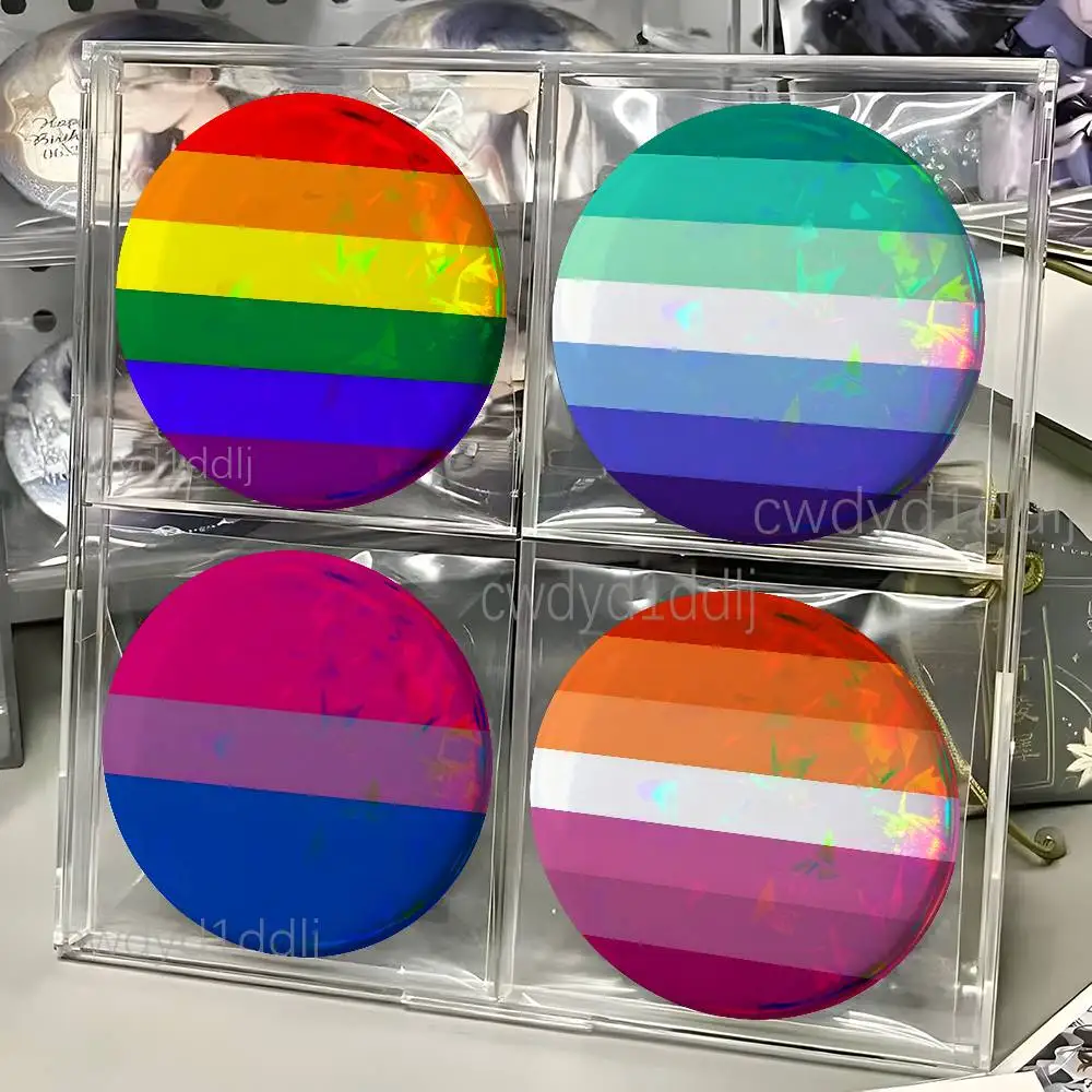 Lgbtq Flags Lesbian Button Pins Cartoon Badge Round Brooch on Backpack Accessories Jewelry Gift