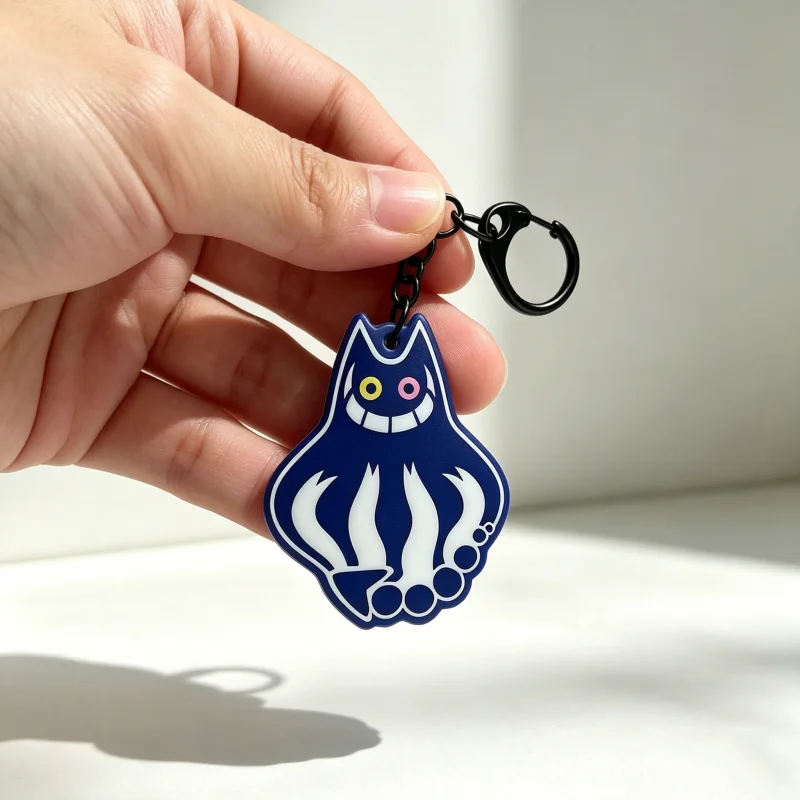 Deltarune DEVICE_FRIEND Acrylic Keychain Blue Cat Shape Game Character Keyring Bag Pendant Ornament Cosplay Gift for Fans