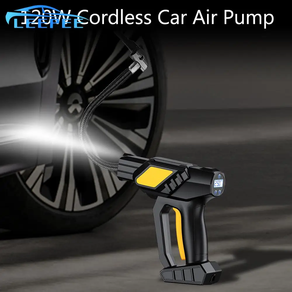 

120W With LED Flashlight Cordless Inflator Car Air Compressor Tire Pressure Test Digital Tire Air Pump