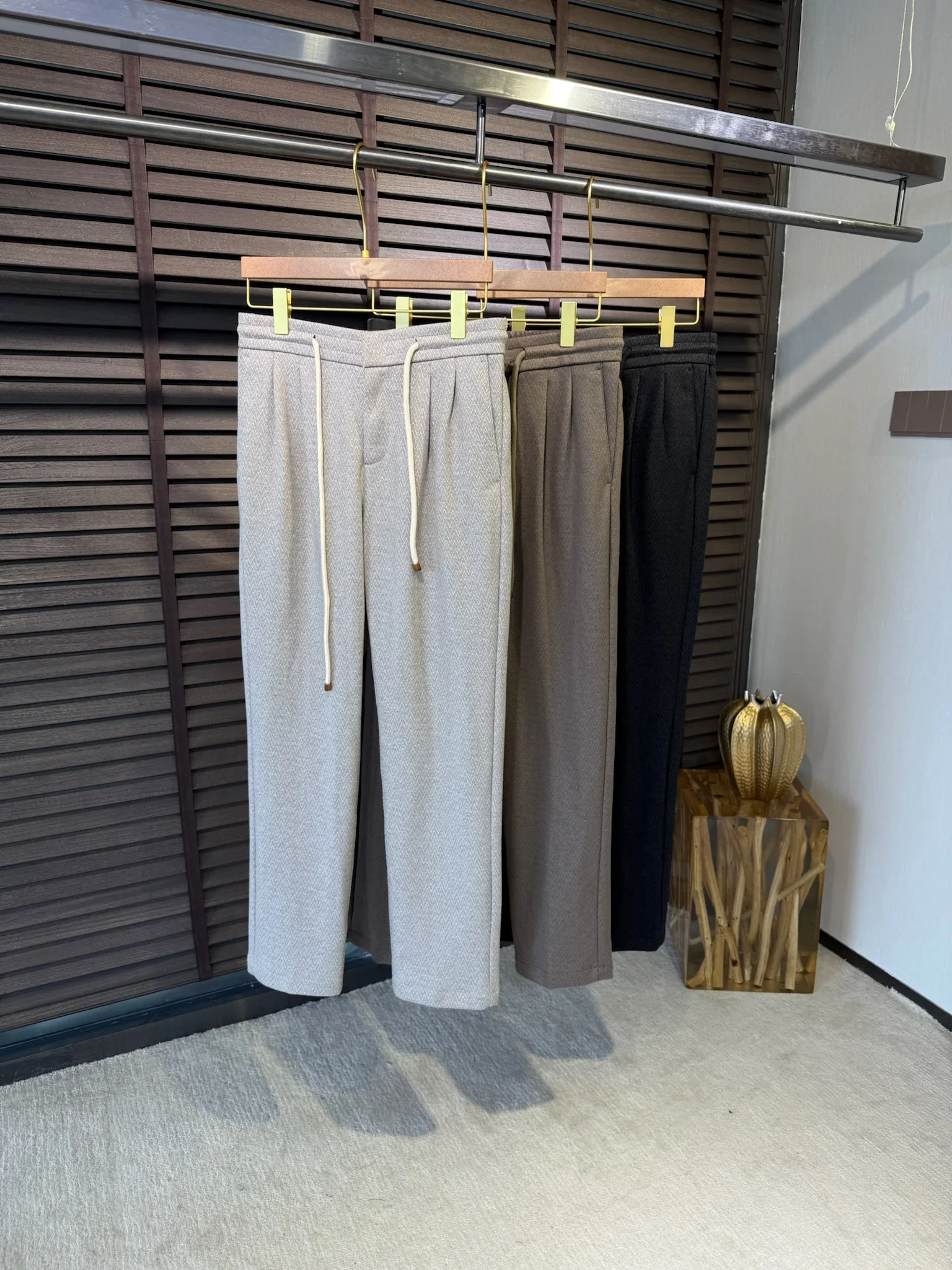 

BC 25aw wool-blend elastic-waisted drawstring slacks