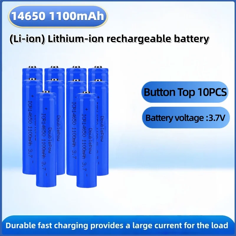 NEW 14650 Lithium Battery 3.7V 1100mAh Icr14650 Rechargeable Batteries for Electric Toothbrush Microphone Small Flashlight