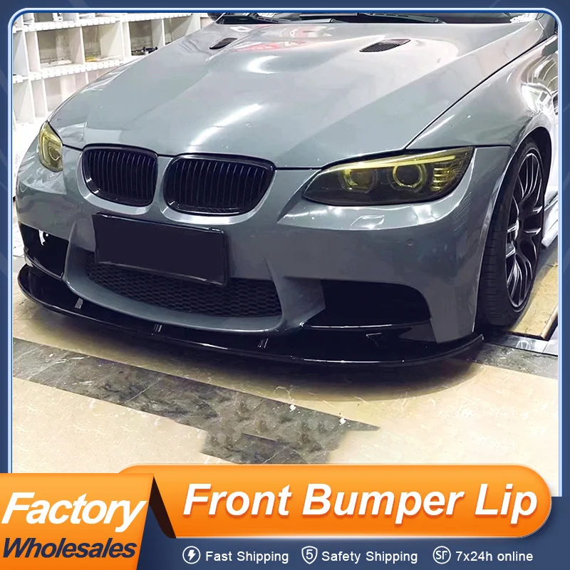 For BMW 3 Series E90 M3 2005-2011Front Bumper Lip Chin Splitter Spoiler Bodykit 4Pcs/Set Glossy Black Carbon Exterior Decoration