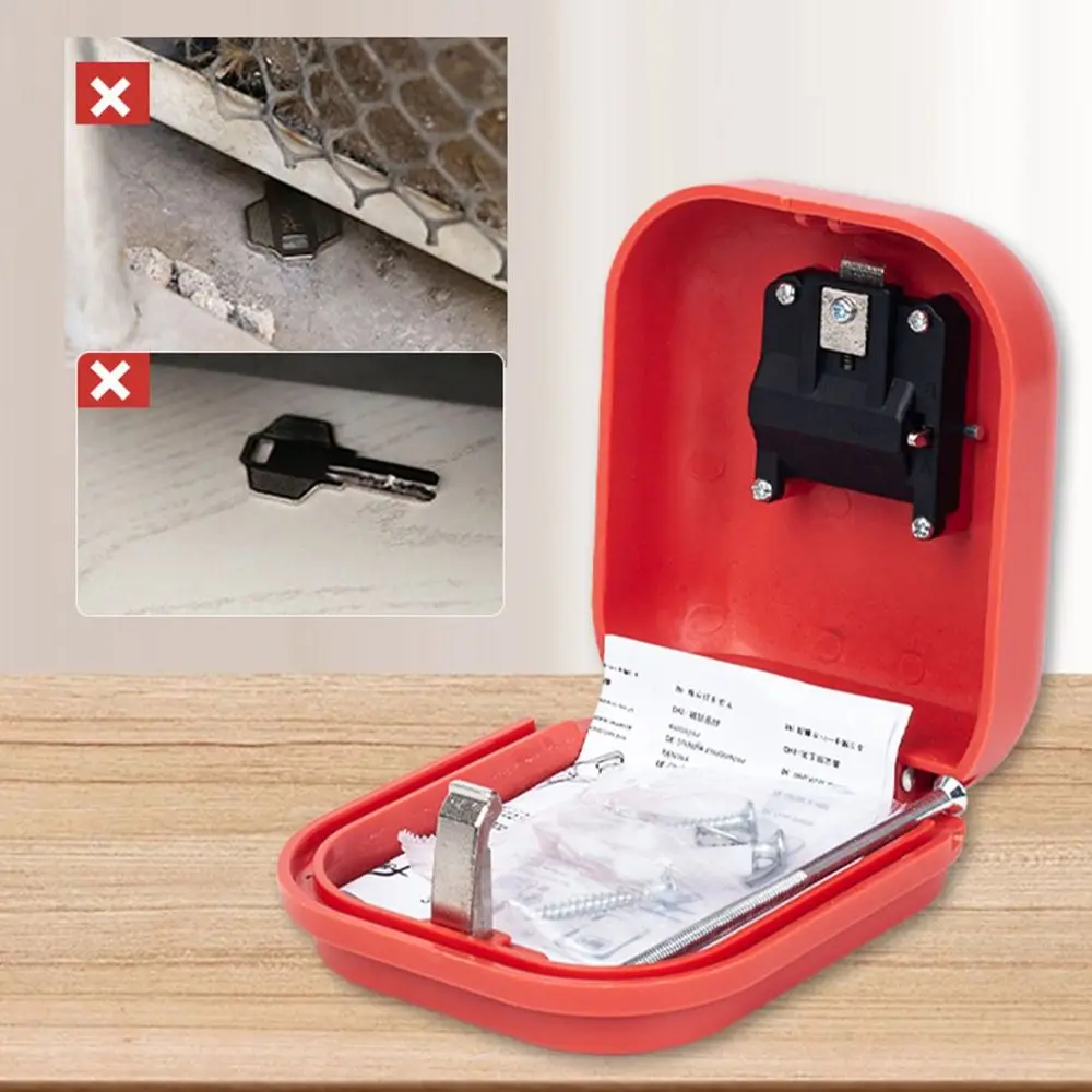 Portable Wall Mounted Key Safe Box Anti-theft Weatherproof Key Password Box Punch-free Key Security Storage Case Outdoor