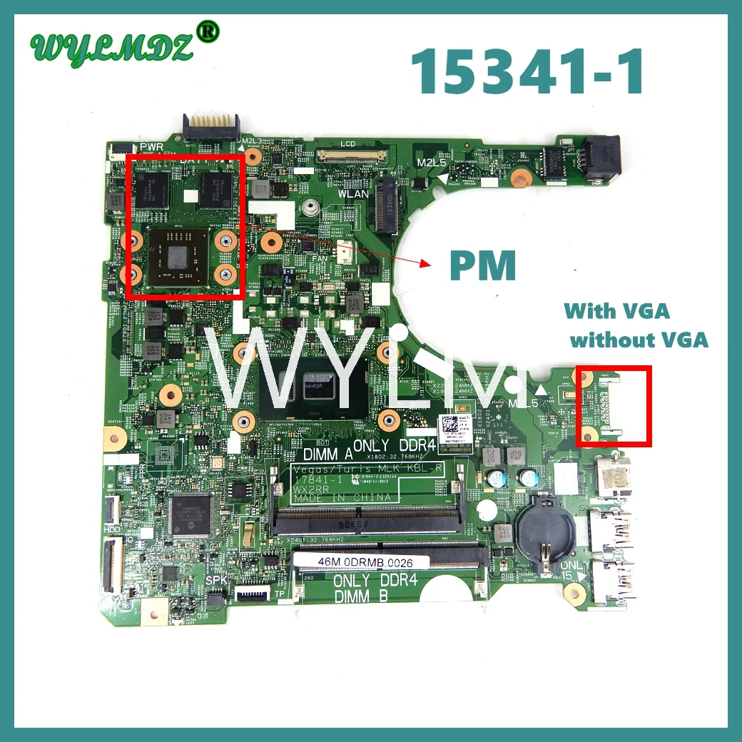 

15341-1 with i3/i5/i7 CPU Laptop Motherboard For Dell Inspiron 15 3567 3467 14 3568 3578 Mainboard Testeded OK