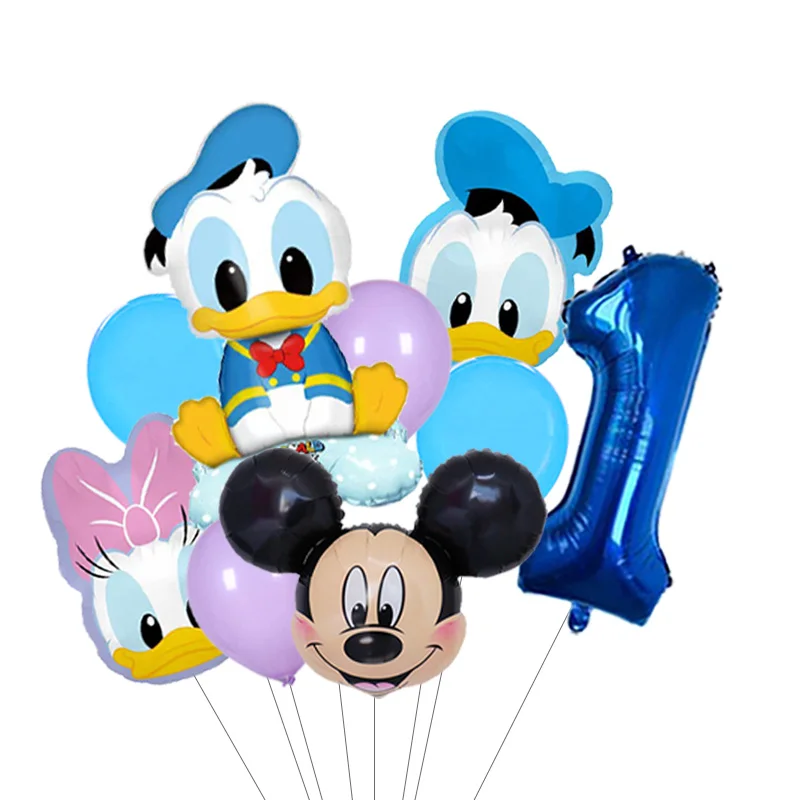Amine Mickey Minnie Daisy  Donald Duck Mouse Foil Balloons Boys and Girls Baby Birthday Party Decoration Number Balloon Globos view 2