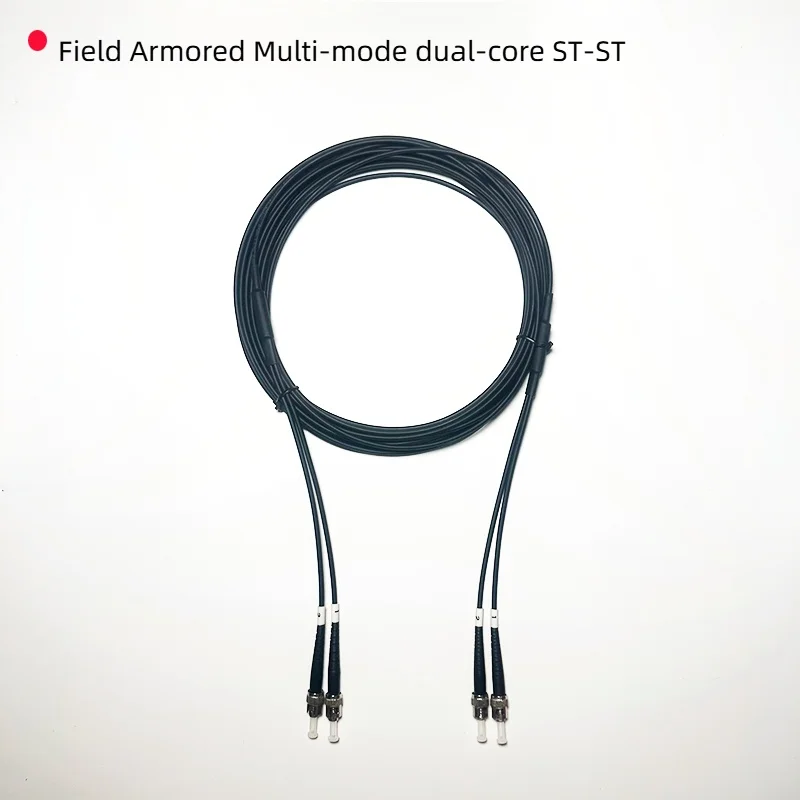 كابل ألياف بصرية مدرع، 50/125um، متعدد الأوضاع OM2، OM3 10G، ثنائي النواة، سلك تصحيح الألياف الضوئية المرن، من 1 متر إلى 50 مترًا