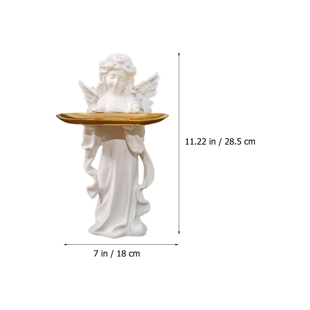 Resin Ring Tray Angel Shape Jewelry Holder Desktop Organizer for Necklaces Bracelets Perfume Glasses Lipstick Trinket Display