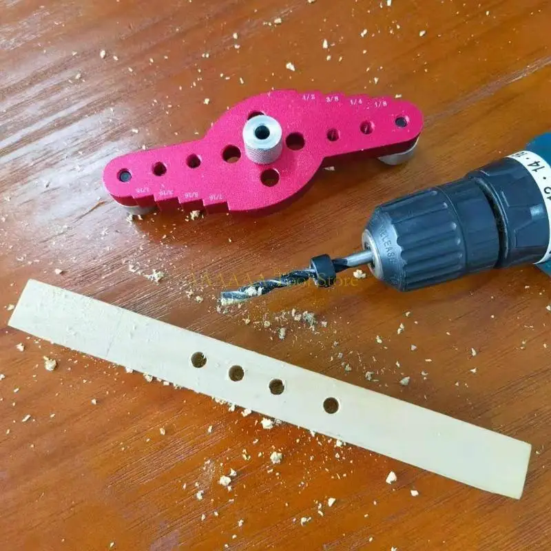A2BE Carpentry Center Locator 2 in1 Dowel Hole 6/8/10mm Guide for Woodworking
