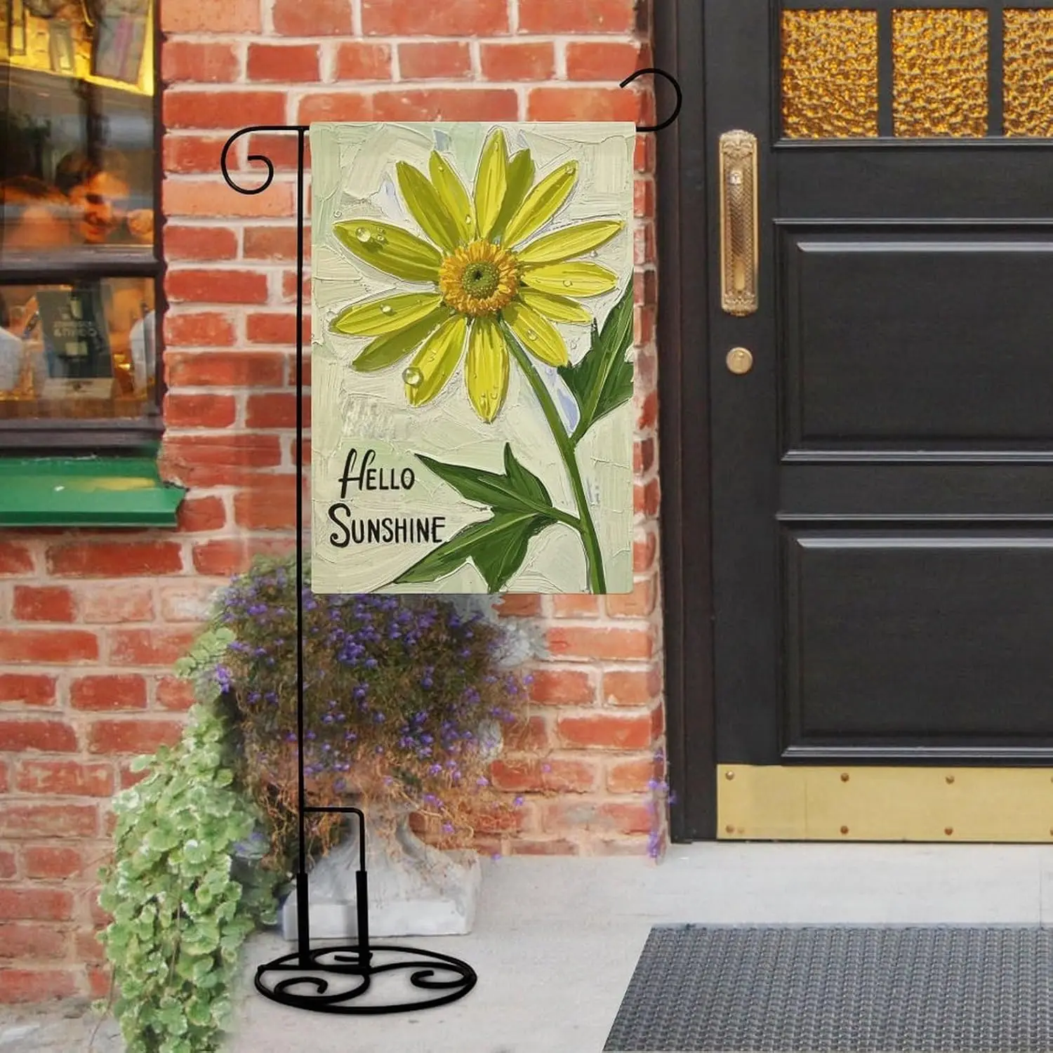 Hello Sunshine Summer Spring Floral Daisy Garden Flag 12x18 Inch Double Sided for Outside Small Burlap Welcome Yard Decorati EEZ