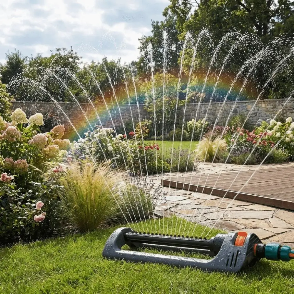 19 Hole Nozzles Oscillating Sprinkler Automatic Wide Coverage Water Sprayer 4 Modes Weighted Base Garden Sprinkler Heads
