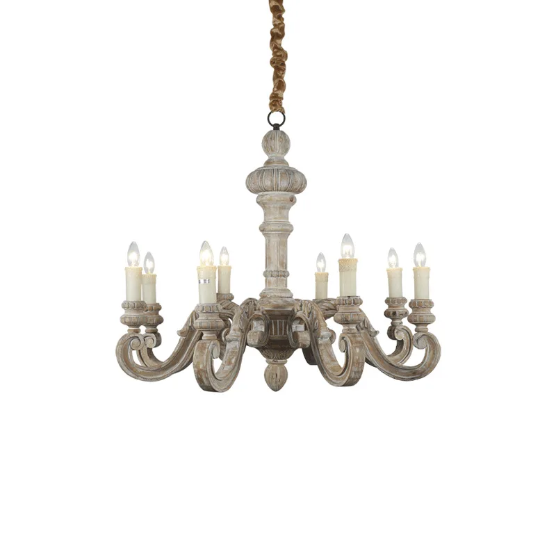 Factory Direct 2026 Oufa American chandelier retro country wood art antique bar restaurant living room bedroom villa home bed an