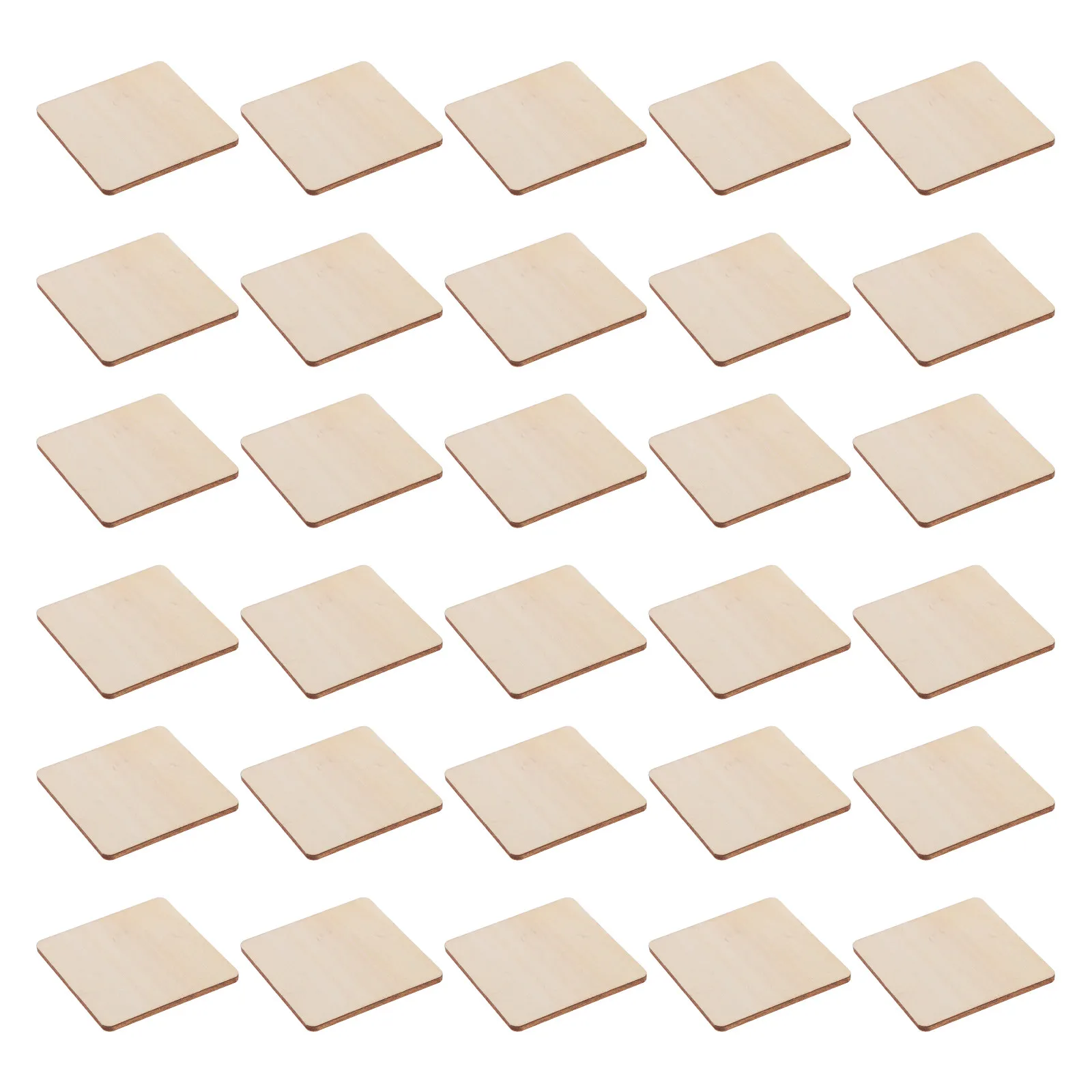 

100Pcs Handcraft Wooden Squares Natural Unfinished Polished Edges 2x2 Blank Tiles for Carving Painting Crafts Square Wood Decor
