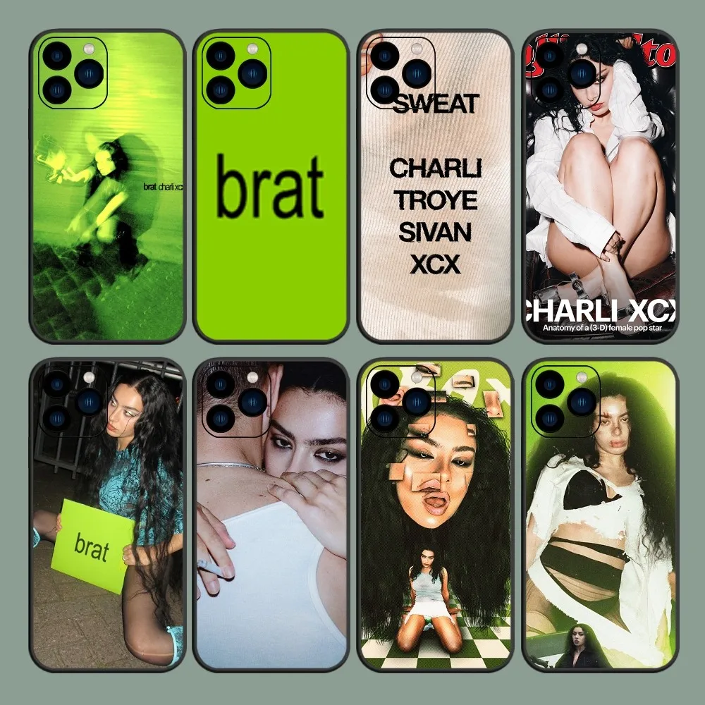 

Singer Charli XCX BRAT Phone Case For iPhone 8 11 12 13 14 15 Mini X XR XS PRO MAX Plus Shell