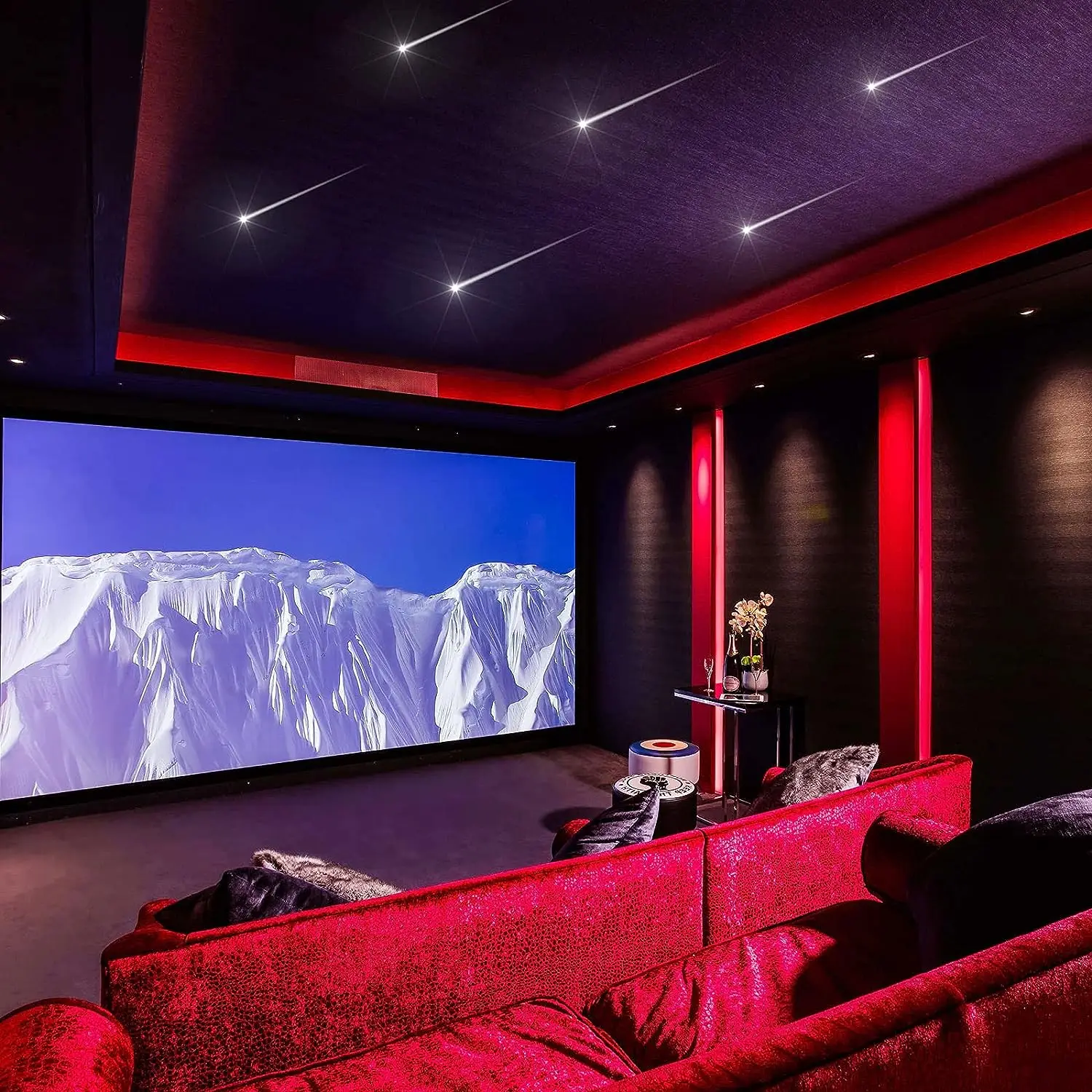 Remote controlled 12LEDs Meteor Shooting Star Chasing effect Fiber Optic lights engine APP/Smart phone control 12holes White/RGB