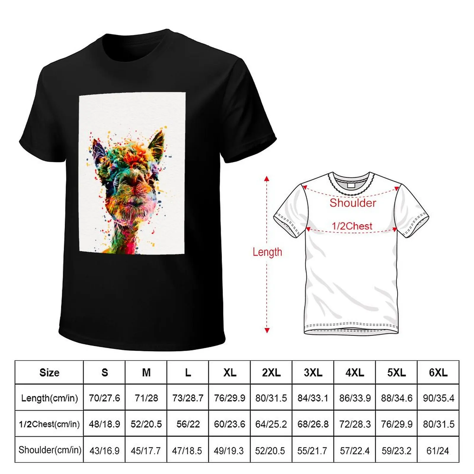 Llama Watercolor Art Work Alpaca T-Shirt custom t shirt customs design your own mens plain t shirts