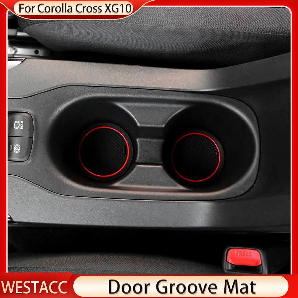 Car Door Groove Mat for Toyota Corolla Cross XG10 2021 2022 2023 Dust-proof Pad Cup Cushion Gate Slot Mats Accessories