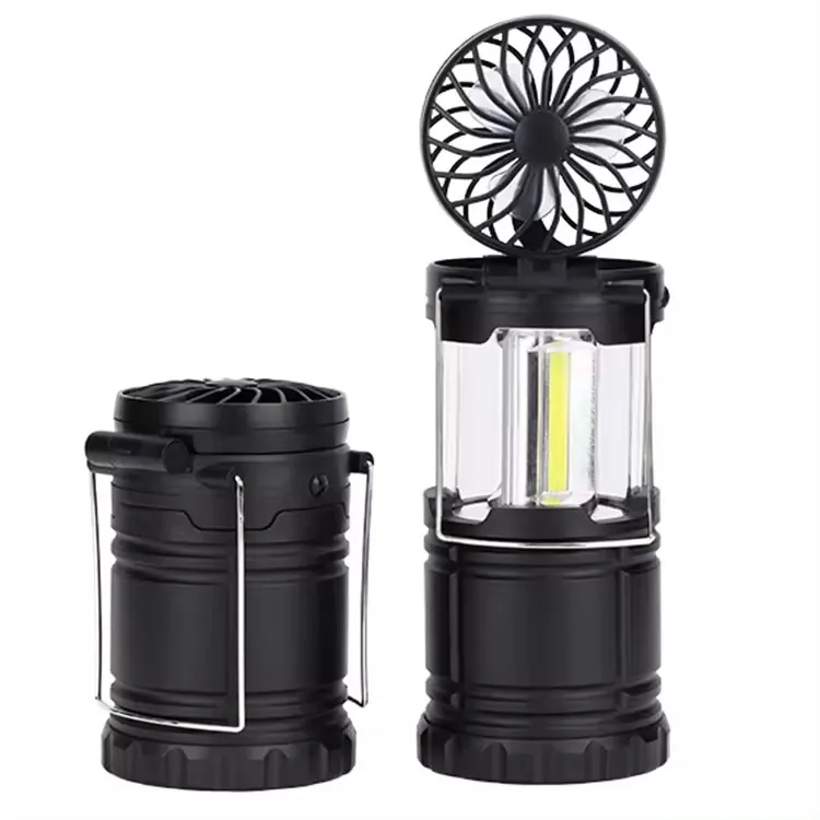 

New AA Dry Battery Operated Outdoor Waterproof Tent COB Camping Fan Light Portable Lantern Multifunctional Emergency Lamps