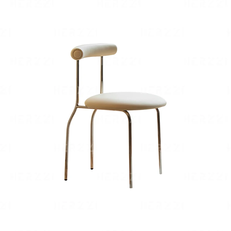 

Minimalist Designer Chair Medieval Furniture Stainless Steel Mesh Red Light Luxury Luxury Dressing Stool Iron Chair