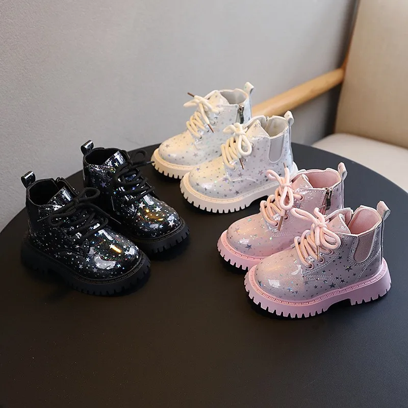 Children Shoe Girls Shoes Short Boots Leather Boots Casual Sneaker Winter Shoe for Girl Baby Girls Shoe Ankle Boot Platform Boot