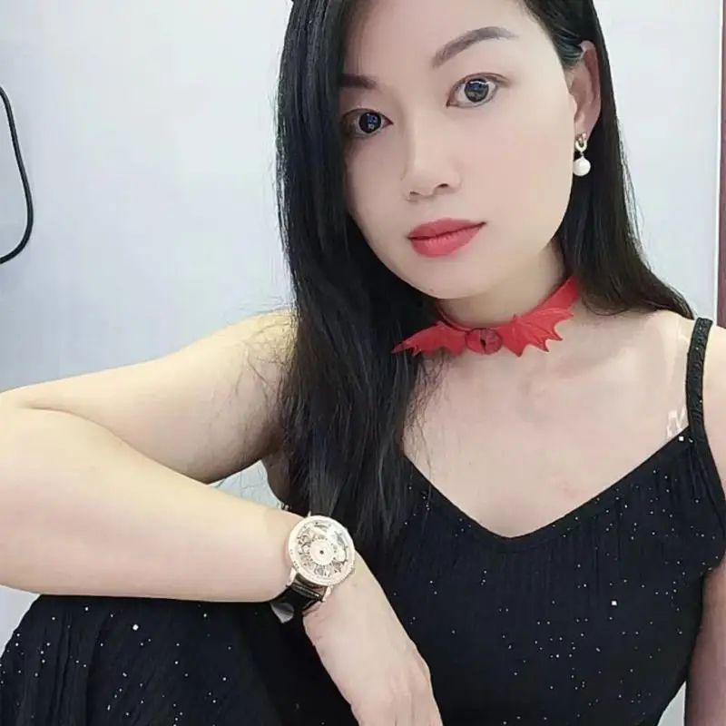 652f Halloween Evil Bat Wing Choker Neckband Verstelbare Gotic Collar Bat Leather Choker ketting voor Girl Cosplay -feesten