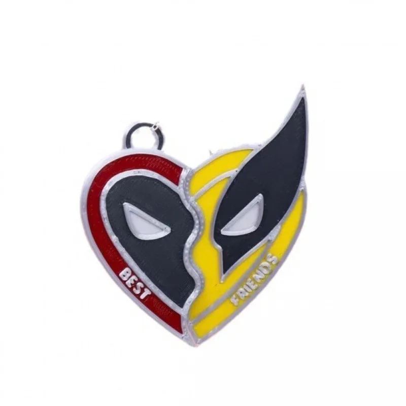 Deadpool & Wolverine Necklace for Best Friends Gift Keychains Marvel Chain Pendants Charms Keyrings Fashion Jewelry Accessories