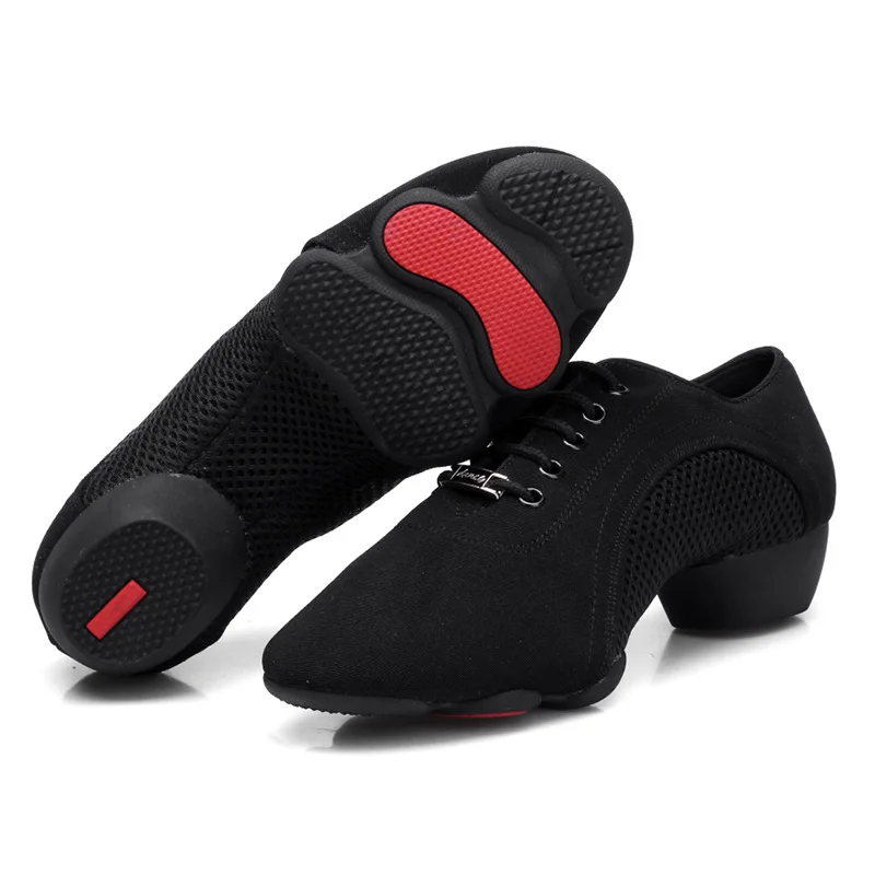 Zapatos de baile de tacón bajo para hombre y mujer, zapatillas de entrenamiento con forma de cuerpo, para profesores, baile latino, calle, Cha, respiración