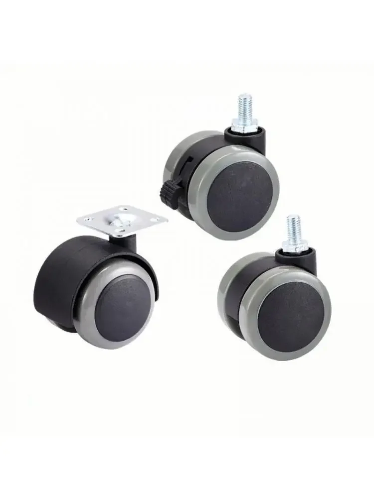 4 Pcs/Lot M8 Screw Flat Caster 2 Inch Tea Table Universal Wheel Trolley Dining Car Silent Pulley Roue for Moving Furniture